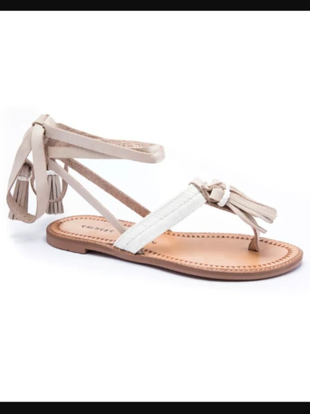 Chinese Laundry Women's Giordana Lace Up Thong Sandal Size 9, Festival Ready